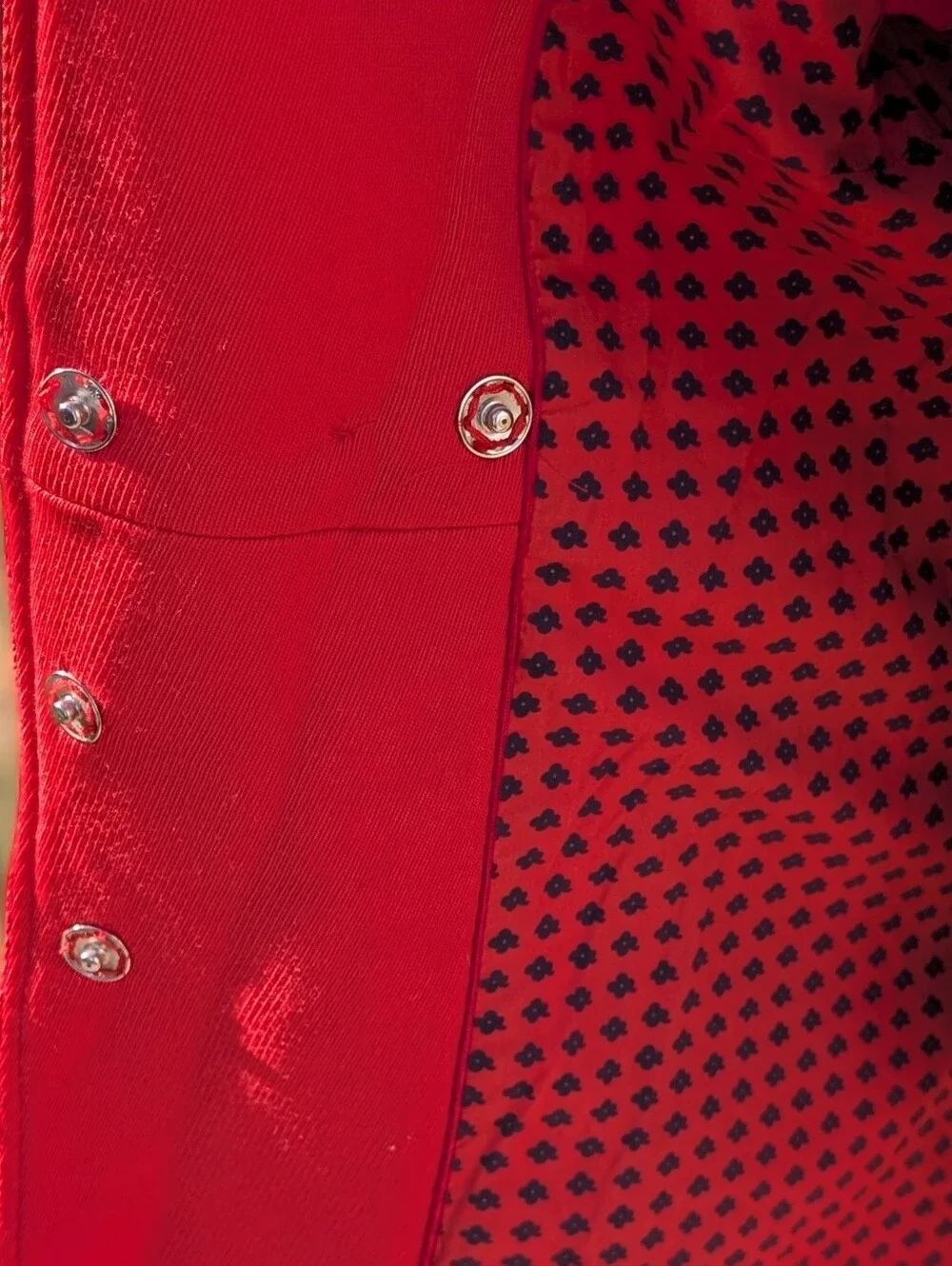 Marc Jacobs Women's Wool Blend Red Double Brested Long Peacoat Size Large